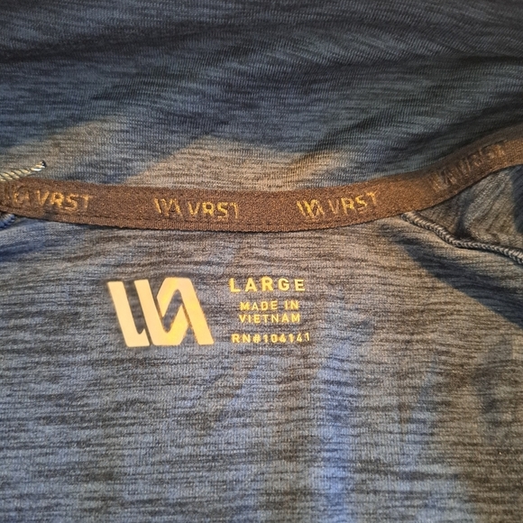 VRST Men's Accelerate warm up 1/2 zip  Dark Ardosia Slate Heather top, New - Picture 5 of 7